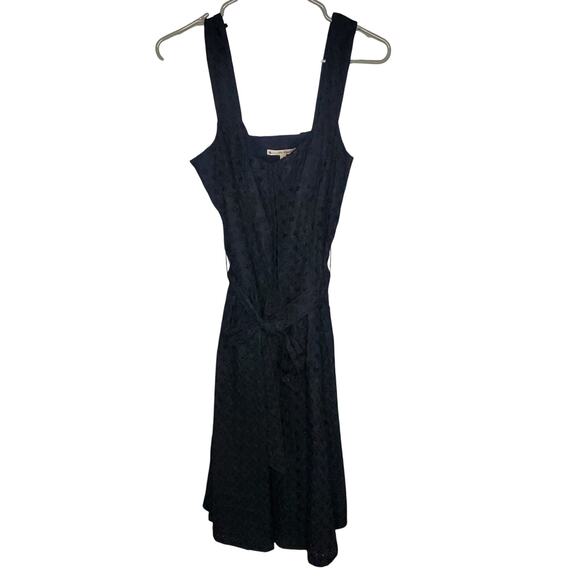 Nanette Lepore Black Bustier Eyelet Lace Dress Women's Size 10 Black Midi A-Line - Picture 2 of 16